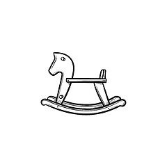 Image showing Rocking horse swing hand drawn outline doodle icon.