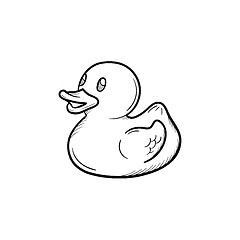 Image showing Bath duck hand drawn outline doodle icon.