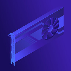 Image showing Isometric GPU mining concept.