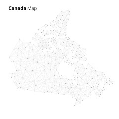 Image showing Canada map in blockchain technology network style.