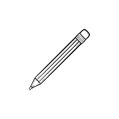 Image showing Pencil hand drawn outline doodle icon.