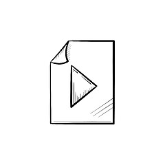 Image showing Audio file hand drawn outline doodle icon.