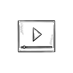 Image showing Online streaming hand drawn outline doodle icon.