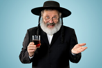 Image showing Portrait of old senior orthodox Hasdim Jewish man