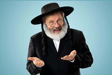 Image showing Portrait of old senior orthodox Hasdim Jewish man