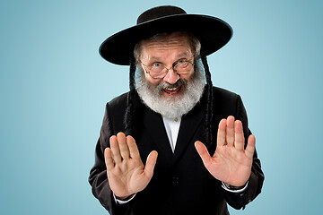 Image showing Portrait of old senior orthodox Hasdim Jewish man