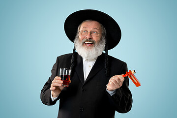 Image showing Portrait of old senior orthodox Hasdim Jewish man