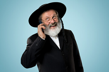 Image showing Portrait of old senior orthodox Hasdim Jewish man