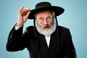 Image showing Portrait of old senior orthodox Hasdim Jewish man