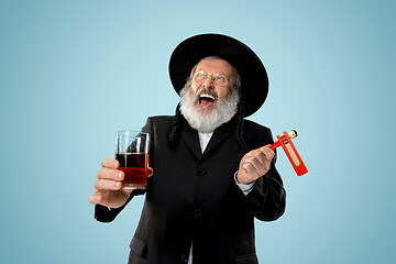 Image showing Portrait of old senior orthodox Hasdim Jewish man
