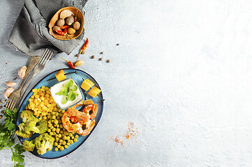 Image showing shrimps with vegetables