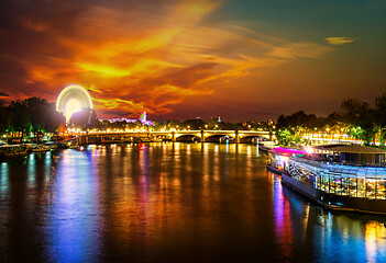 Image showing Illuminated ferris wheel