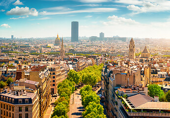 Image showing Montparnasse skyscraper at sunset