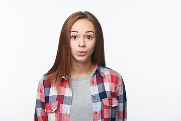 Image showing Excited surprised teen girl