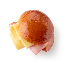 Image showing breakfast sandwich with sausage and cheese