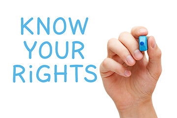 Image showing Know Your Rights Handwritten With Blue Marker