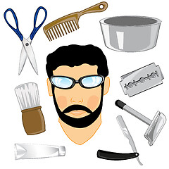 Image showing Person men and tools for leaving for hair and person