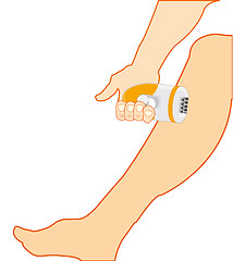 Image showing Leg of the person and instrument epilator