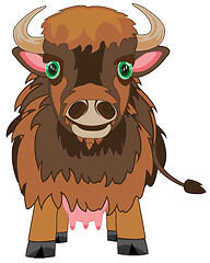 Image showing Cartoon of the female of the wildlife yak