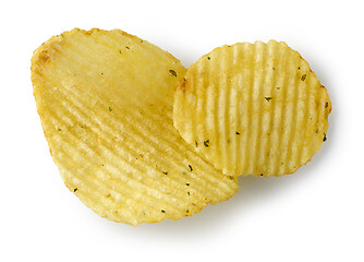 Image showing potato chips on white background