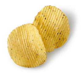 Image showing potato chips on white background