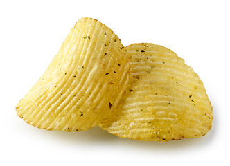 Image showing potato chips on white background