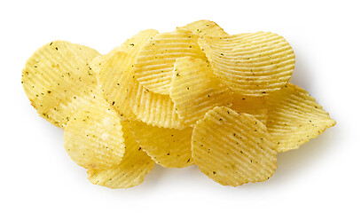 Image showing potato chips on white background