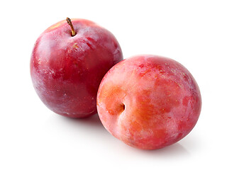 Image showing fresh ripe red plums