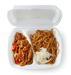 Image showing chinese food in take away plastic box