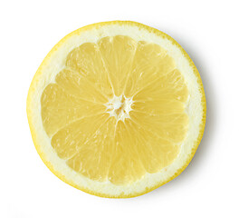 Image showing slice of ripe yellow grapefruit
