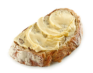 Image showing slice of bread with butter