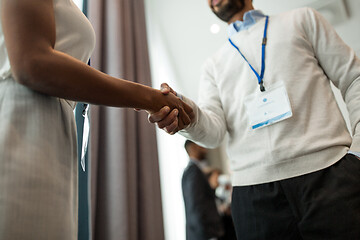 Image showing handshake of people at business conference