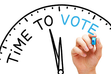 Image showing Time To Vote Elections Clock Concept