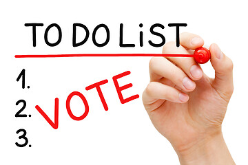 Image showing Vote To Do List Elections Concept