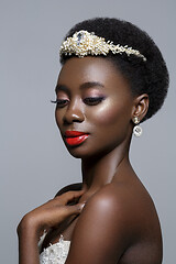 Image showing Beautiful black skin bride