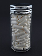 Image showing White Pills in Bottle