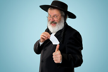 Image showing Portrait of a senior orthodox Hasdim Jewish man