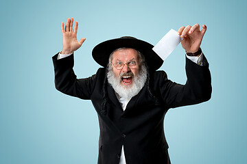 Image showing Portrait of a senior orthodox Hasdim Jewish man