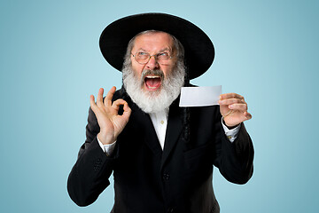 Image showing Portrait of a senior orthodox Hasdim Jewish man