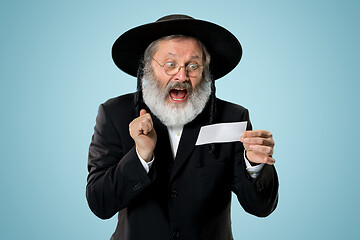 Image showing Portrait of a senior orthodox Hasdim Jewish man