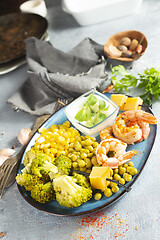 Image showing shrimps with vegetables