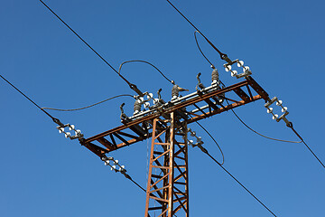 Image showing Electric line column