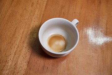 Image showing Running out of coffee, empty cup