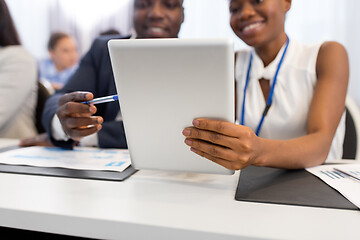 Image showing people with tablet computer at business conference