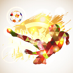 Image showing Poster Soccer Player Victory Blow