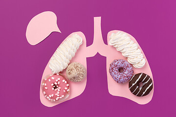 Image showing Cookies on pink lungs