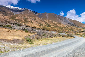 Image showing dirt road to horizon New Zealand south island