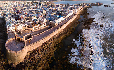 Image showing Aerial panorama of Essaouira city