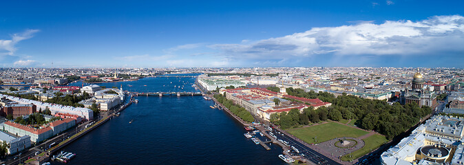 Image showing Aerial panorama of St. Petersburg center