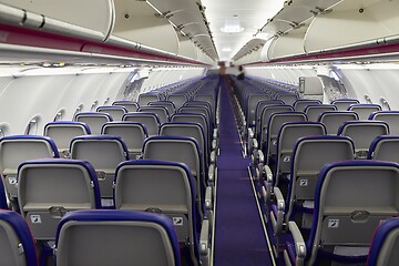 Image showing Plane cabin interior with no people